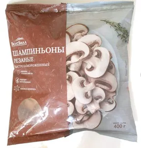 Шампиньоны резаные быстрозамороженные