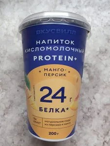 Напиток кисломолочный Protein+ «Манго-Персик»