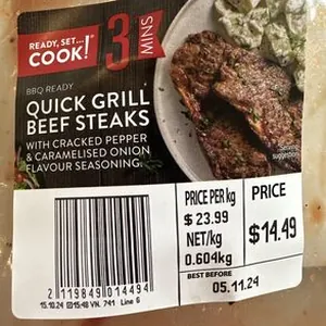 Quick Grill Beef Steaks