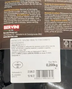 Entrecote bovino refrigerato