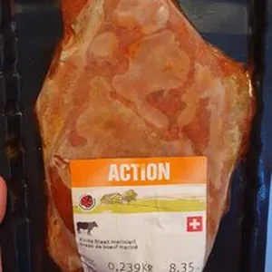 Steak de bœuf mariné