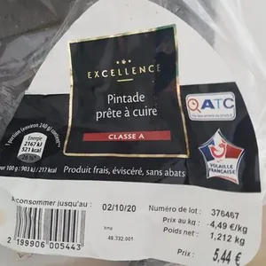 pintade prête à cuire
