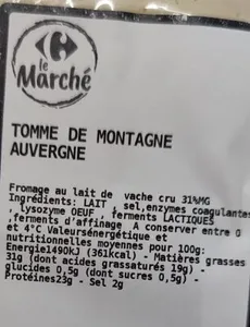 Tomme de montage Auvergne