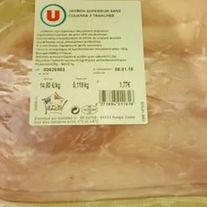 Jambon supérieur sans couenne 2 tranches