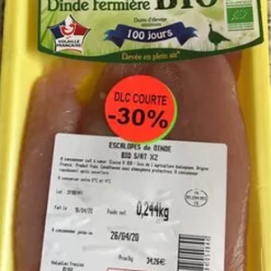 ESCALOPES de DINDE BIO S/AT * 2