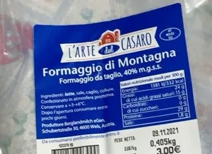 Formaggio di montagna