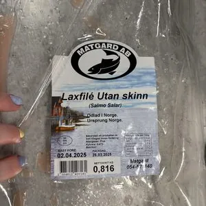 Laxfilé utan skinn