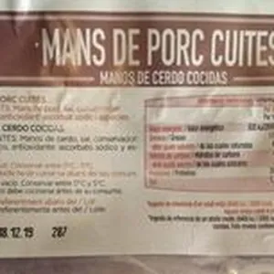 Manos de cerdo cocidas