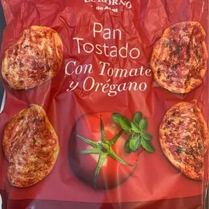 Pan tostado con ajo y perejil / tomate y orégano