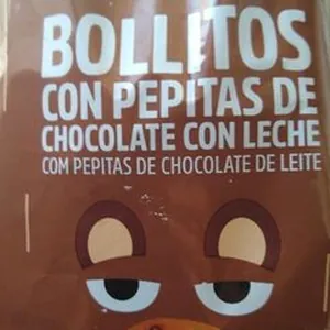 Bollitos con pepitas de chocolate con leche