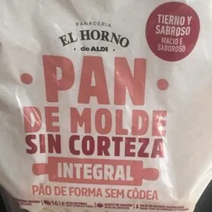 Pan de molde sin corteza integral