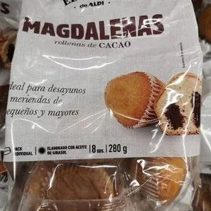 Magdalenas rellenas de cacao