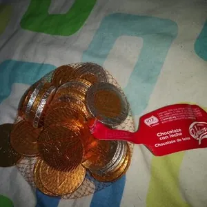 Monedas de chocolate con leche