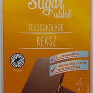 Tejcsokoládé: keksz és mogyoródarabokkal, édesítőszerekkel