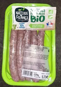 Saucisses de volaille Bio