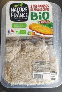 2 milanaise de poulet crues