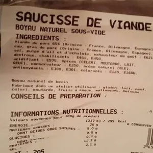 Saucisse de viande