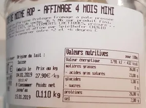 Tête de moine AOP affinage 4 mois