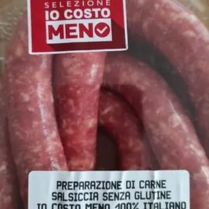 Preparazione di carne salsiccia senza glutine