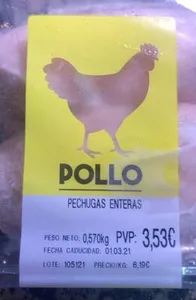 Pollo pechugas enteras