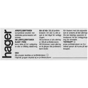 Hager Cz010 Skylt Självhäftande, 10-Pack, Skyltar