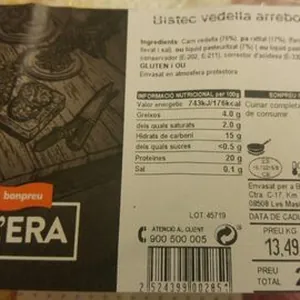 Bistec vedella arrebossat