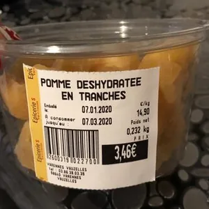 Pomme deshydratee en tranches