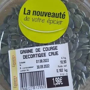 Graines de courges décortiquées crues