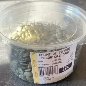 Graine de courge decortiquée cru