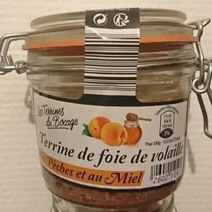 Terrine de foie de volaille aux pêches et au miel