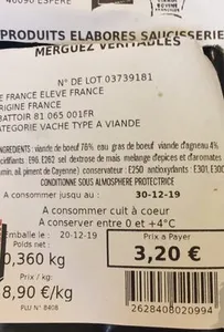 Merguez Intermarché