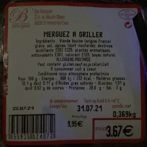 MERGUEZ A GRILLER