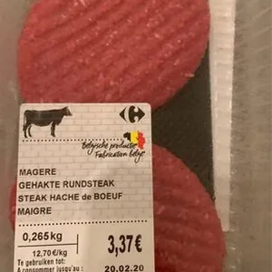 Steak hache de boeuf