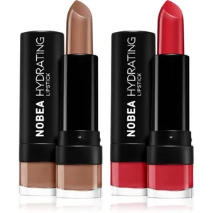 NOBEA Dag-till-dag läppset Vanilla Nude #L06 Moisturizing Lipstick 4,5g + Scarlet Red #L13 Moisturizing Lipstick 4,5g
