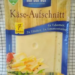 Käse-Aufschnitt 4x Edamer, 2x Tilsiter, 1x Emmentaler