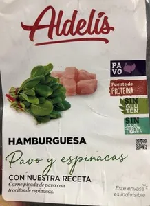 Hamburguesa pavon y espinacas