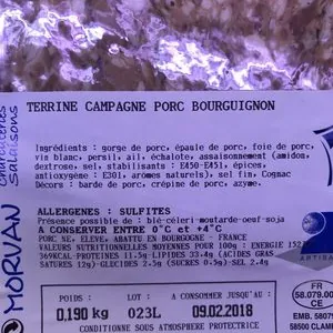 Terrine campagne sans sel nitité