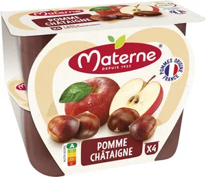 MATERNE Compotes Coupelles Pomme Châtaigne 4x100g