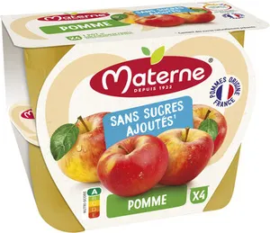 MATERNE Compotes Coupelles Pomme 4x100g