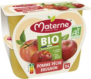 Compotes Pomme Pêche Brugnon