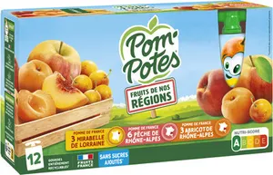 POM'POTES Compotes Gourdes Multivariétés de nos Régions 12x90g