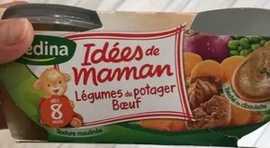 IDEES DE MAMAN BOLS Carottes Navets Petits Pois Bœuf 2x200g Dès 6 Mois