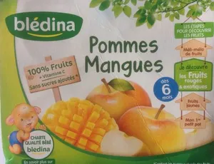 BLEDINA POTS FRUITS Pommes Mangues 4x130g Dès 6 Mois