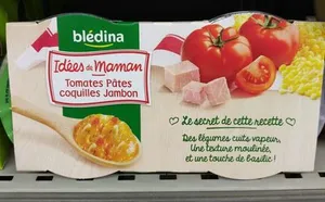 IDEES DE MAMAN BOLS Tomates Pâtes coquilles Jambon 2x200g Dès 12 Mois