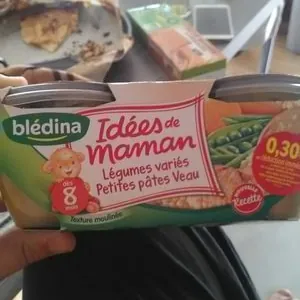 IDEES DE MAMAN BOLS 2x200g Légumes variés Petites pâtes Veau Dès 8 mois