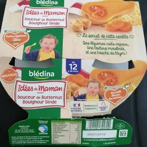 IDEES DE MAMAN BOLS 2x200g Douceur de Butternut Boulghour Dinde Dès 12 mois