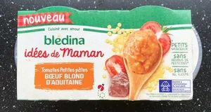 IDEES DE MAMAN BOLS 2x200g Tomates Petites pâtes Boeuf blond d'Aquitaine Dès 8 mois
