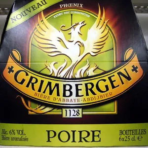Bière blonde aromatisée poire Grimbergen