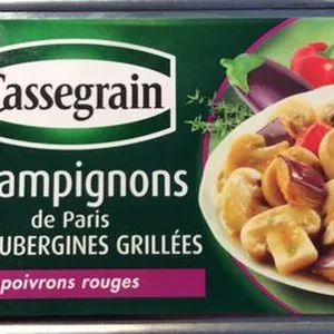Champignons de Paris Cuisinés aux Aubergines, Poivrons Rouges