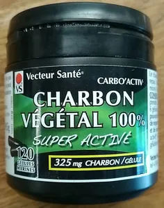 Charbon Végétal 100% Super Activé - 120 Gélules - Vecteur Santé